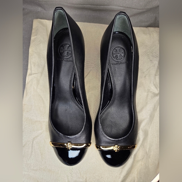 NWOT Tory Burch Pacey Cap-toe Wedges - Picture 2 of 6